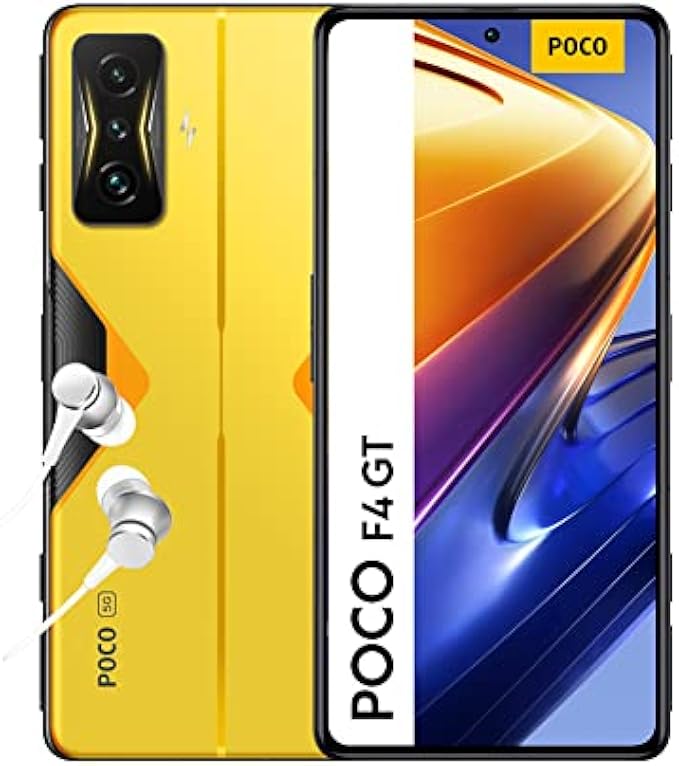 Poco F4 GT 5G + 4G LTE 128GB + 8GB Factory Unlocked 6.67" 120Hz 64Mp Triple Camera (Not Verizon Sprint Boost Cricket Metro At&T) + (w/Fast Car Charger Bundle) (Cyber Yellow)