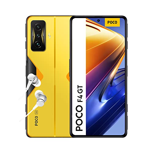 Poco F4 GT 5G - 12+256GB スマートフォン、6.67 インチ 120Hz E4 AMOLED スクリーン、Snapdragon 8 Gen 1、64MP トリプルカメラ、4700mAh、120W HyperCharge、サイバーイエロー (ES バージョン + 3 年保証)