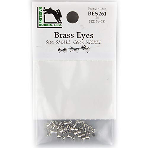 Hareline Fly Tying Brass Eyes - Small, Nickel