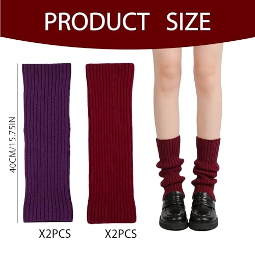 Image of 2 Pcs Leg Warmers Y2k, Leg Warmers, Y2k Accessories, Cute Kawaii Cream Legwarmers for Women Winter
