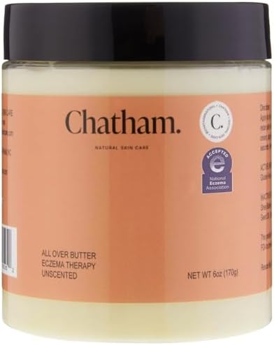 Chatham Natural Skin Care All Over Butter Eczema Relief Cream 6oz, Dry, Itchy Skin, Face, Feet and Hands. Trusted by Families and Steroid Free. Moisturizes and Softens Skin