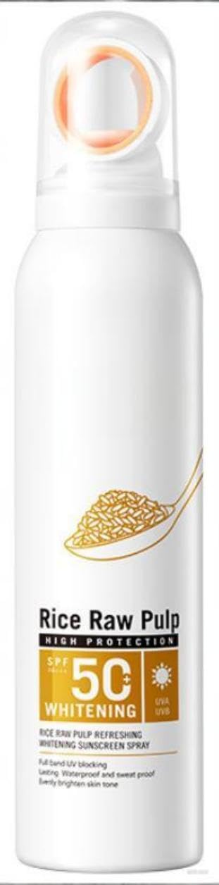 Rice Milk SPF 50 Refreshing Sunscreen Spray UVA UVB Protection Quick-Drying Water Resistant Body Face Sun Care Mist