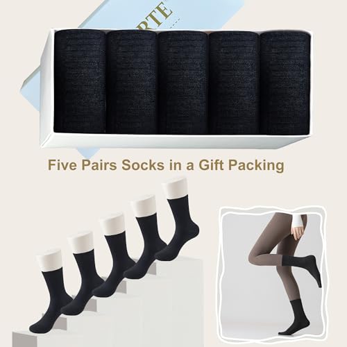 Image of MAGIARTE Womens Athletic Cotton Crew Socks Moisture Wicking Breathable Sports Casual Socks for Women 3 /5-PACK
