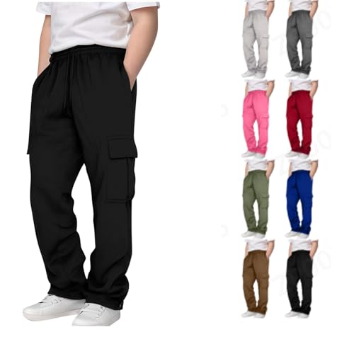 Cargo Sweatpants for Teen Boys Casual Elastic Waist Athletic Sweat Pants Teens Active Workout Joggers with Pockets