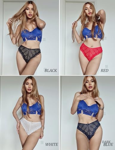 Image of Avidlove Womens Underwear Lace Cheeky Panties Criss Cross Back Bikini Thongs Sexy Undies