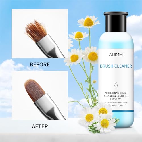 Image of Acrylic Nail Brush Cleaner 2.5FL.OZ 75ML Acrylic Brush Cleaner Liquid Acrylic Nail Brushes Nail Art Tools for Salon Home Use Acrylic Paint Brush Cleaner-75ml