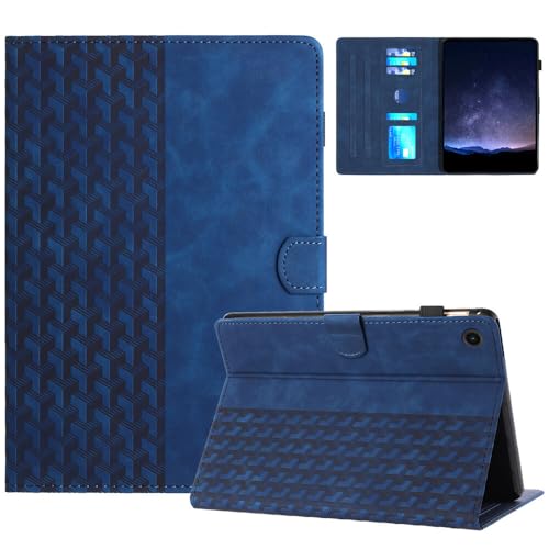 Housse Samsung Galaxy Tab A9 Plus antichoc et étui portefeuille en cuir bleu