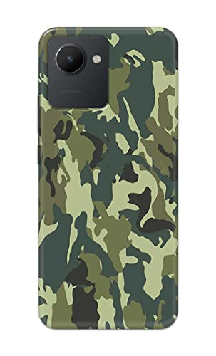 Image of PRINTFIDAA Printed Hard Back Cover Case for Realme C30 | Realme C30s Back Cover (Green Army Camouflage) -1803