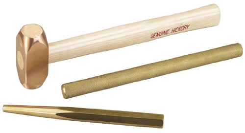 OTC 4606 Non-Sparking Brass Hammer and Punch Set - 3 Piece