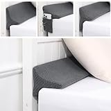 HOMBYS Bed Wedge Gap Filler for Bed & Mattress Gap,High Density Foam Headboard Gap Filler Queen Size,Dark Grey Bed Crack Pillow Wedge