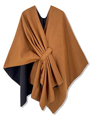 Breezy Lane   Poncho reversible con chal para mujer, elegante ruana con cárdigan de frente abierto para otoño, invierno y vacaciones, Altoa única