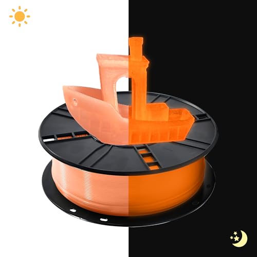 Image of iBOSS 3D PLA Plus Printer Filament, 1.75mm Glow in The Dark Orange PLA+ Filament for 3D Printing, 1kg Spool (2.2lbs), Dimensional Accuracy + /- 0.02 mm, Fit Most FDM 3D Printers, Glow Orange