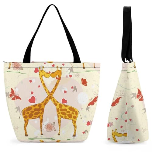 Sac de voyage girafe papillon grand format pour femme avec bandoulière confortable
