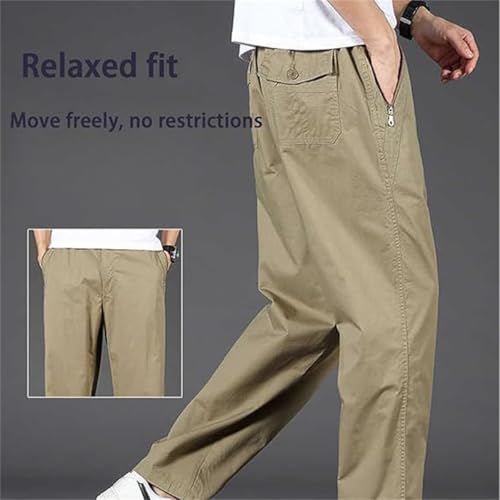 Puliam Easetactic - Flex Fit Zipper-Pocket Durable Pants, Puliam Mens Cargo Pants Relaxed Fit Relaxed Elastic Waist3