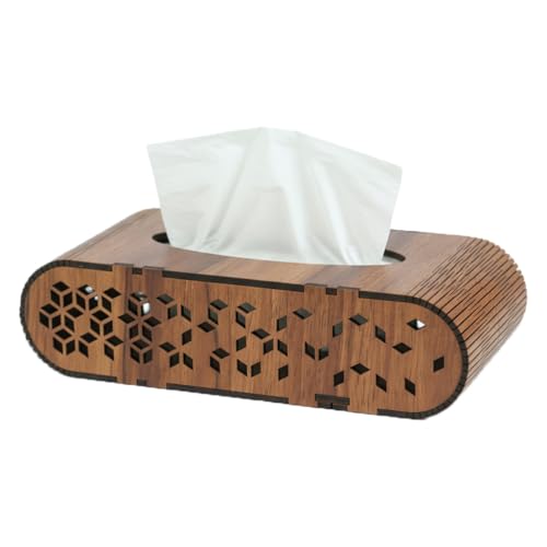 Image of Deskart Wooden Tissue Paper Box | Decorative and Stylish Wooden Tissue Holder Stand for Car, Home, Office Desk, Resturant and Cafeteria (Modern)