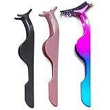 Eyelashes Tweezers Professional Eyelash Extension Curlers 3PCS False Eyelash Applicator Tool Remover