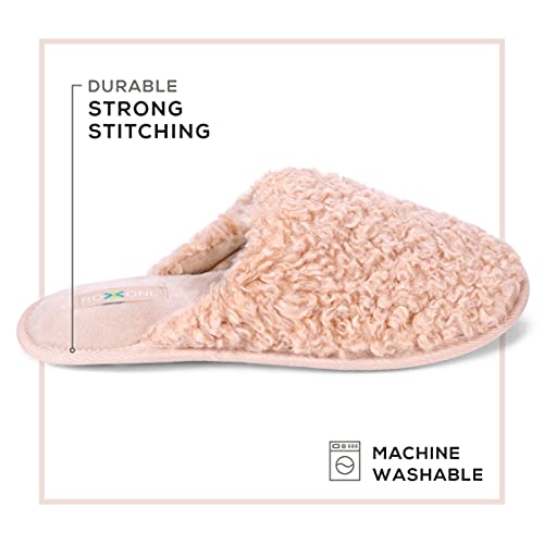 Roxoni Women Slipper Cozy Memory Foam, Indoor Outdoor Rubber Sole4