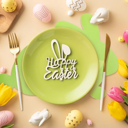 Remerry OY-REMERRY-49907 Leather Easter Bunny Placemats Set Of 6 Easter Table Mats Easter Table Decorations Seasonal Spring Place Mats Waterproof Leather Washable Kitchen Mat thumb #6