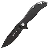 Steel Will SWF35M-09 Lanner F35M-09: 3.25' D2 Drop Point Black Stonewash Folding Blade, Liner Lock,...