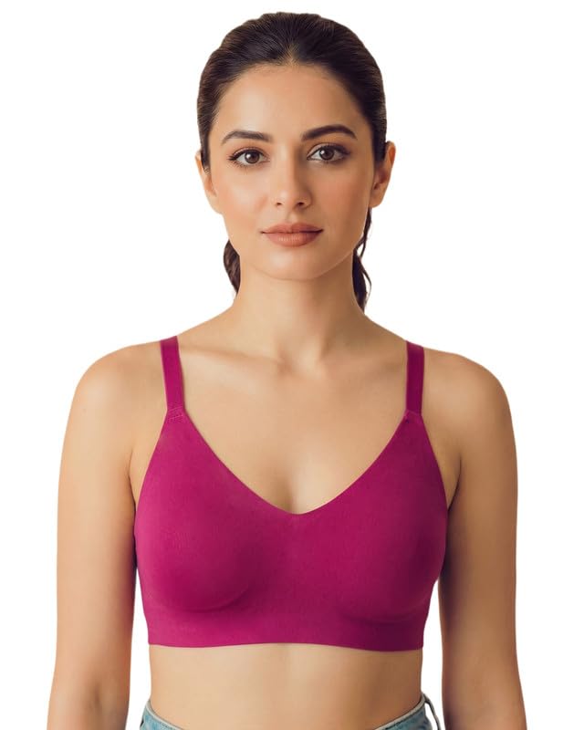 Image of Tweens Cotton Non-Padded Bonded Bra for Women | Full Coverage Wire-Free Bra | Hidden Concealer | Seamless No-Dig Comfort | Breathable Cotton | Elastic-Free Bottom Band & Side Wings | Pack of 1|