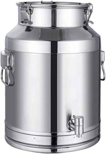 Milch-Transportkanister aus Edelstahl mit Deckel und Wasserhahn