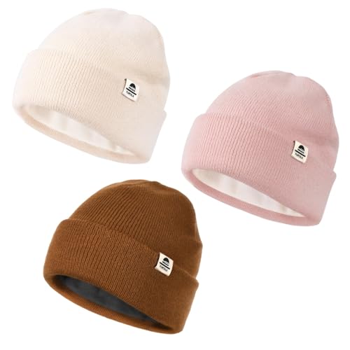 Image of FURTALK Baby Beanie Fleece Lined Toddler Winter Hat Boys Girls Knit Warm Beanies Kids Ski Hats for 0-8 Years