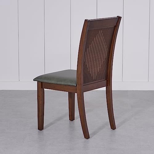 Image of Home Centre | Harmony | Solid Wood | Dining Chairs | Green | Set of 2 | 1 Year Warranty