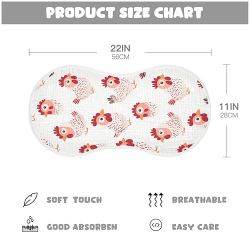 Sweet Chickens Cotton Burp Cloths Baby Breathable washcloths for Gender Neutral Set of 2, 22x11in4