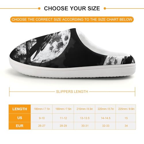 Crow and Full Moon Cute Cotton Slippers Anti-Slip House Shoes Printed Slipper for Indoor Outdoor2