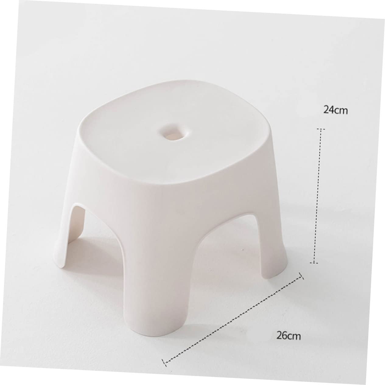 Sgabello in plastica antiscivolo per adulti Cact sgabello multiuso per bagno e cucina robusto design bianco sicuro e leggero facile da riporre