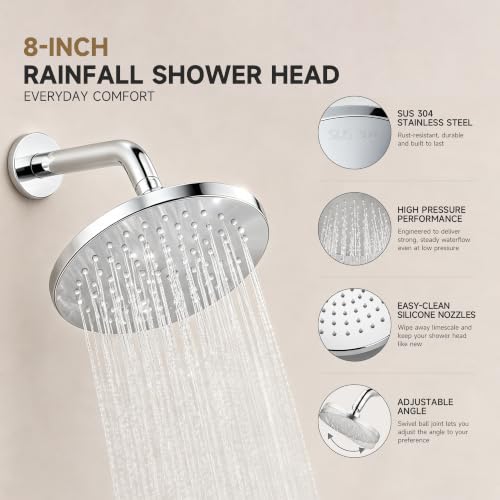RF SUNUAN Shower System with Tub Spout, Chrome Bathtub Shower Faucet Set by RF SUNUAN - Used condition - Image 4
