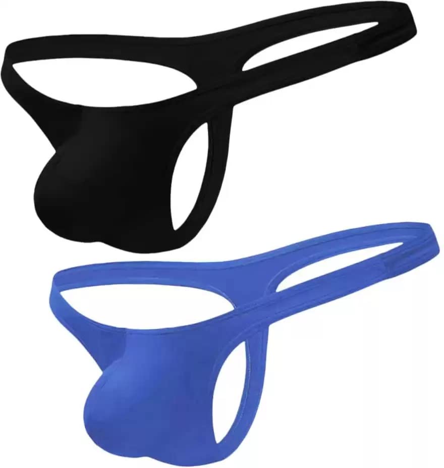 Colorful Thong for Men's, Men's Thongs Pack of 2 Black and Blue-picture-33