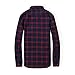 Hope & Henry Men's Brushed Flannel Button Down Shirt, Small, Navy & Red Plaid