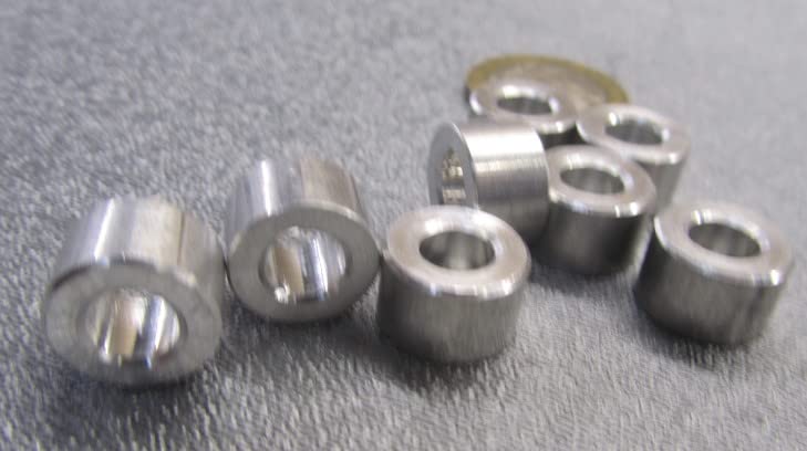 Aluminum Spacer, Unthreaded, 1/4" Screw Size x .500" OD x .252" ID x .312" Length, 10 Pcs.