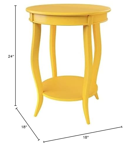 Powell Furniture Powell Round Shelf, Yellow Table #TOP2