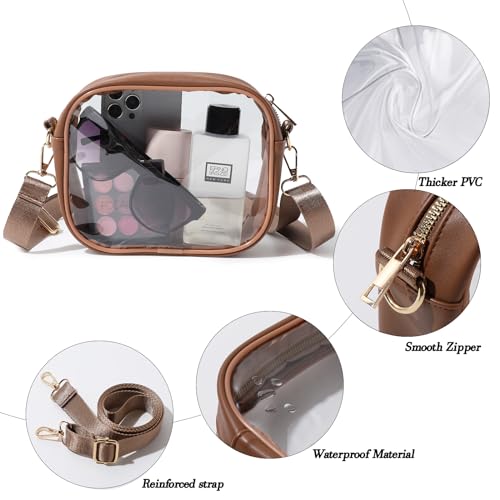 Image of TOBVZOO Clear Bag Stadium Approved, Crossbody Transparent Bag for Concerts Sports Events, Purses for Men & Women