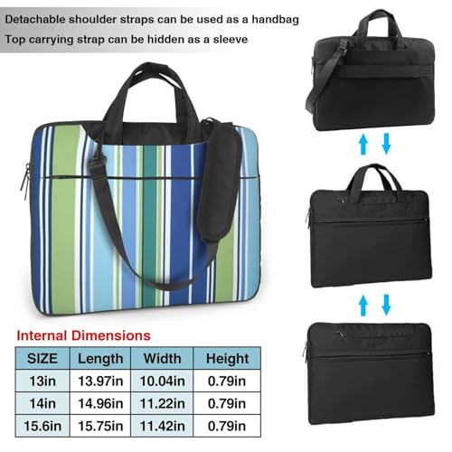 Maletín para laptop impermeable azul y verde 14 pulgadas miniatura 3