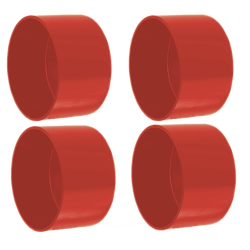 Image of 4Pcs Rubber End Caps ID 63mm (2-1 /2 inch) Red Flexible Protective Caps Soft Elastic Dustproof Cover for Rod Tube Screw Bolt