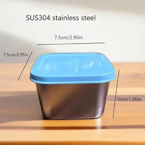 Image of 304 Stainless Steel Small Food Storage Container with Silicone Lid (180ml) | Leakproof, Portable, Stackable Sauce & Snack Box | Reusable, Dishwasher Safe, Airtight Lunch Box (6)