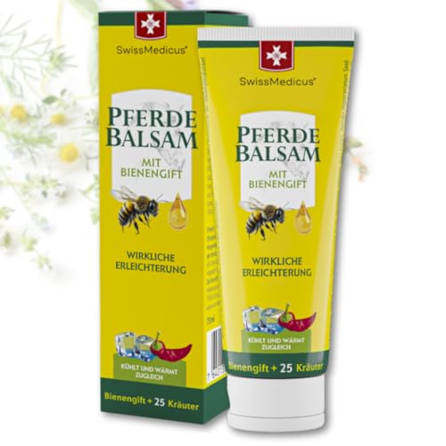 SwissMedicus Pferdebalsam mit Bienengift & 25 Kräuter - gleichzeitig kühlen und wärmen - zur Massage der Haut im Bereich beanspruchter Rücken & Gelenke (75 ml) 3