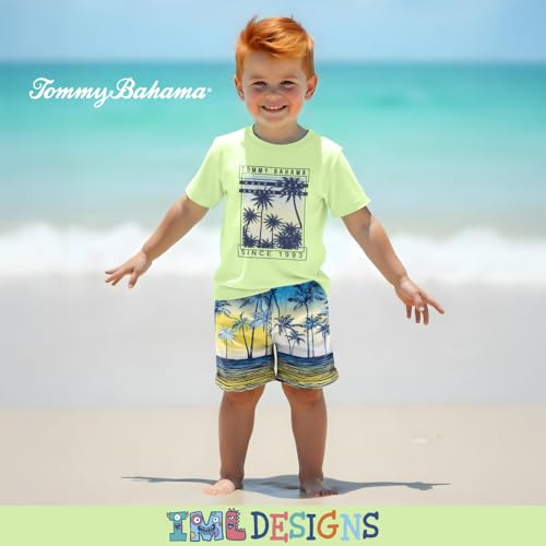Tommy Bahama Boy's 2-Piece Swimsuit Set, Rash Guard & Swim Trunks 2-Pack Bundle for Kids and Teens4