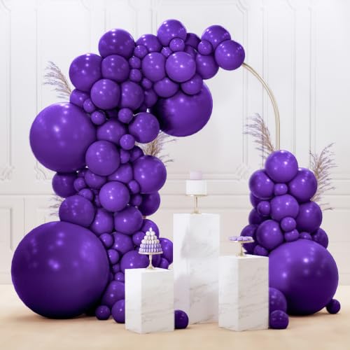 Image of PartyWoo Dark Purple Balloons 99pcs Royal Purple Color Different Sizes