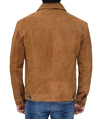 Image of Decrum Suede Leather Jacket Men - Casual Real Lambskin Leather Jacket for Mens