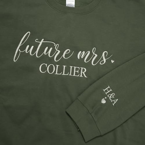 Personalized Embroidered Mrs Sweatshirt – Future Bride,Bridesmaid & Bachelorette Gift, Matching Couple Hoodie4