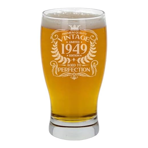 Always Looking Good Regalo de 75 cumpleaños para hombres, vintage de 1949, envejecido a la perfección, vaso de cerveza grabado de pinta para 75 años de edad, vasos de cerveza de tulipán de sidra