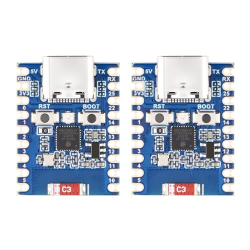 Waveshare 2PCS ESP32-H2 Mini Development Board with ESP32-H2FH4S, 96MHz Processor, 4MB Flash, Support BLE/Zigbee/Thread Wireless Communication