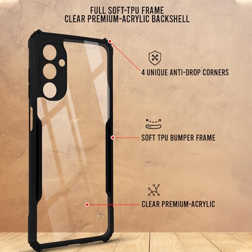 Image of Jkobi Back Cover Case for Samsung Galaxy M54 5G (Shockproof with Polycarbonate Clear Panel | Professional Black)
