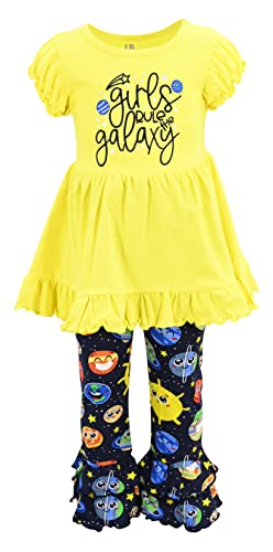 Image of Unique Baby Girls Back to School Apple Embroidered 2 Piece Outfit