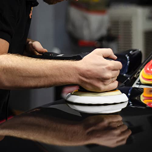 Image of Wool Polishing Pads Set, 5 Inch Wool Pads with Backing Pad and Adapter, Sheepskin Wool Buffing Pads for Car Finishing, Wood Furniture, Glass and So On (7 Pieces Set)