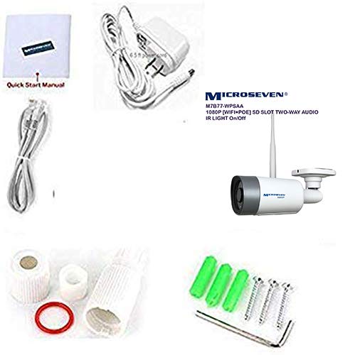 Microseven(2019 Hd 1080P/30Fps [Wifi+Poe] Two-Way Talk,Built-In Amplified Mic &Speaker, Alexa,Outdoor Ip Camera,128Gb Slot, Day&Night(Ir Lights On/Off), Web Gui&Apps,Vms,Free 24Hr Cloud Storage #TOP6